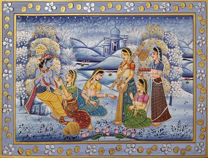 Radha Krishna artwork Hand-Made Painting Wall Decor