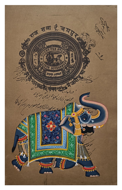 Original Royal Elephant Handmade Painting Wall Hanging