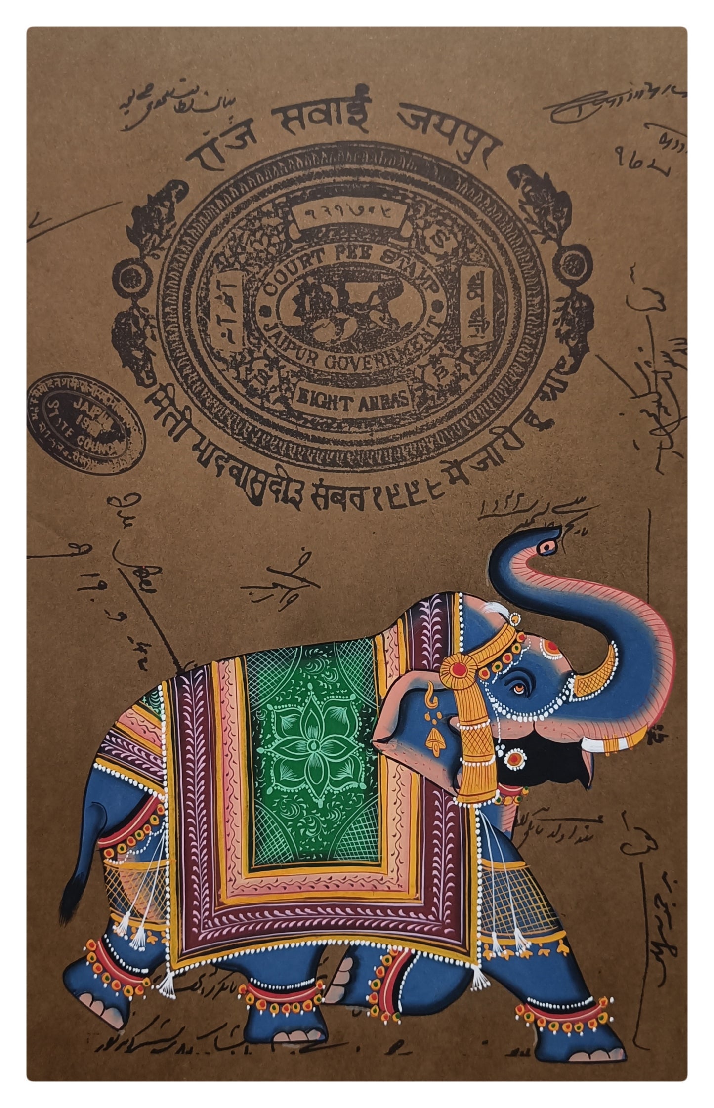 Royal Elephant Handmade Painting Wall Decor | Chitravali