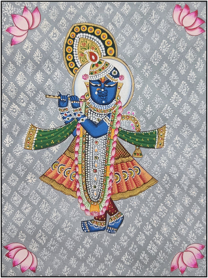 Shree Nath JI Pichwai Hand Printed Small Artwork | 9"x7" IN