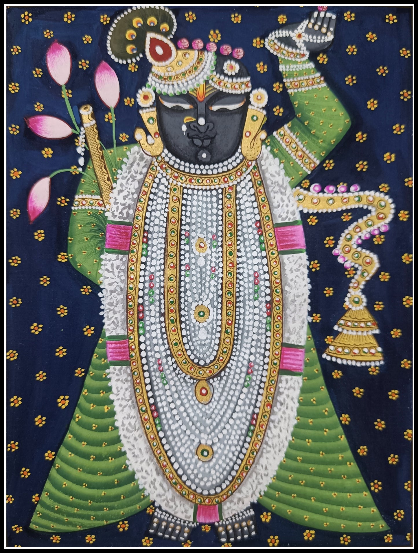 Shree Nath JI Pichwai Handmade Painting Small Art | 9"x7" IN