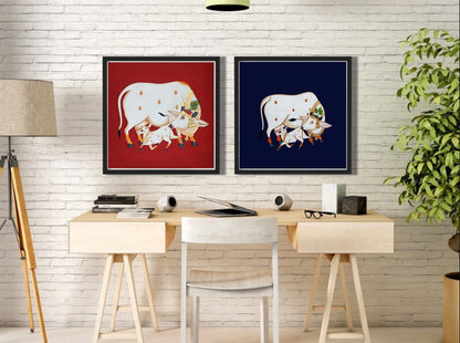 Cow Artwork Pichwai HandMade Painting for Living Room