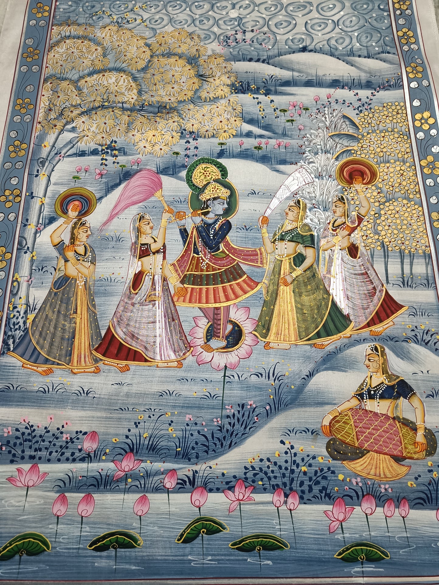 Krishna-Radha Wall Art Original Handmade Painting