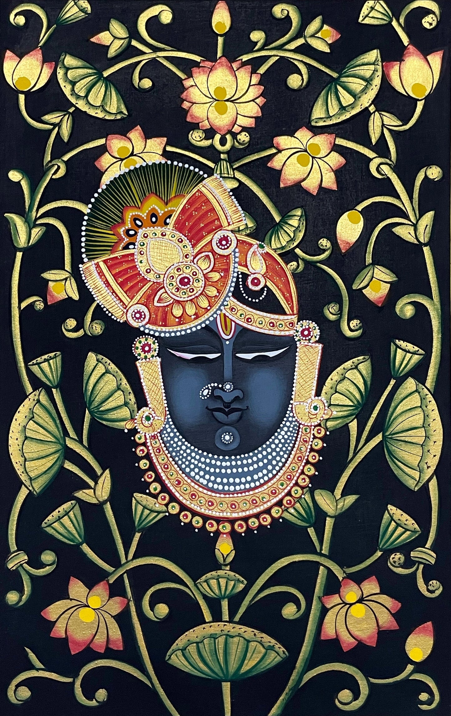 Shree Nath JI Artwork Original Hand Made Painting for Room Decor