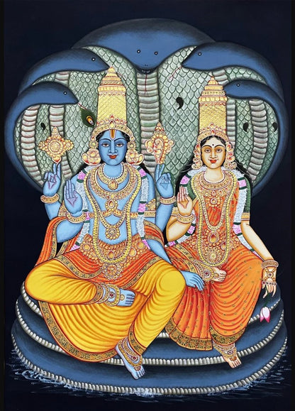 Laxmi Narayan Wall Art Hand Made Painting Wall Decor