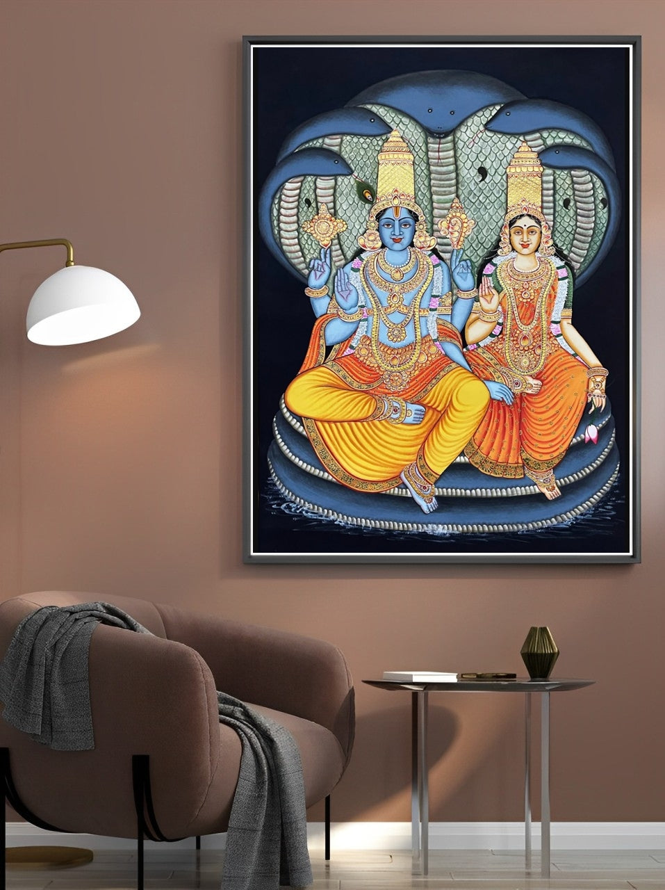 Laxmi Narayan Wall Art Hand Made Painting Wall Decor