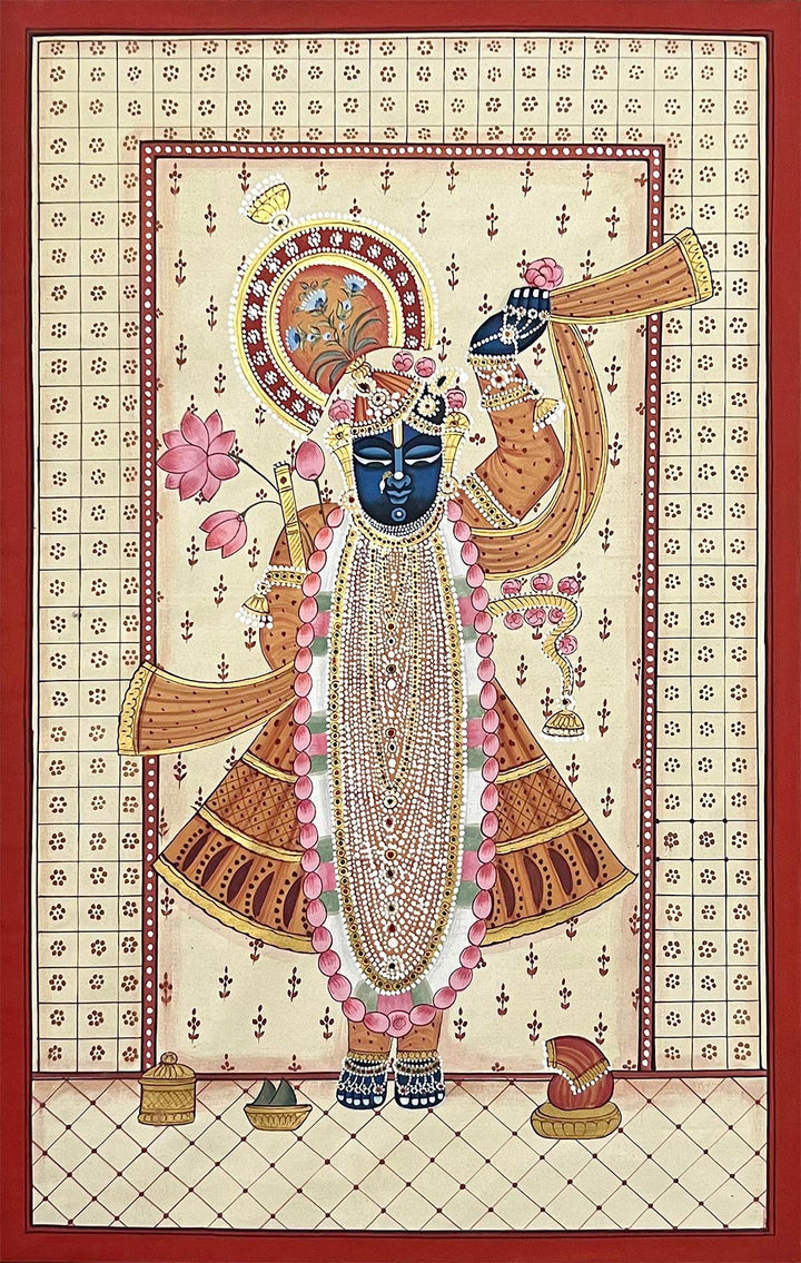 Pichwai Shree Nath Ji Dancing Abstract Artwork Wall Decor