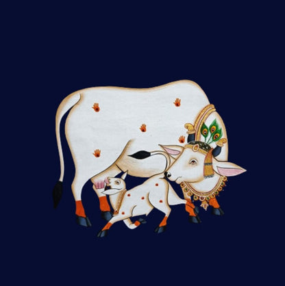 Cow Artwork Pichwai HandMade Painting for Living Room