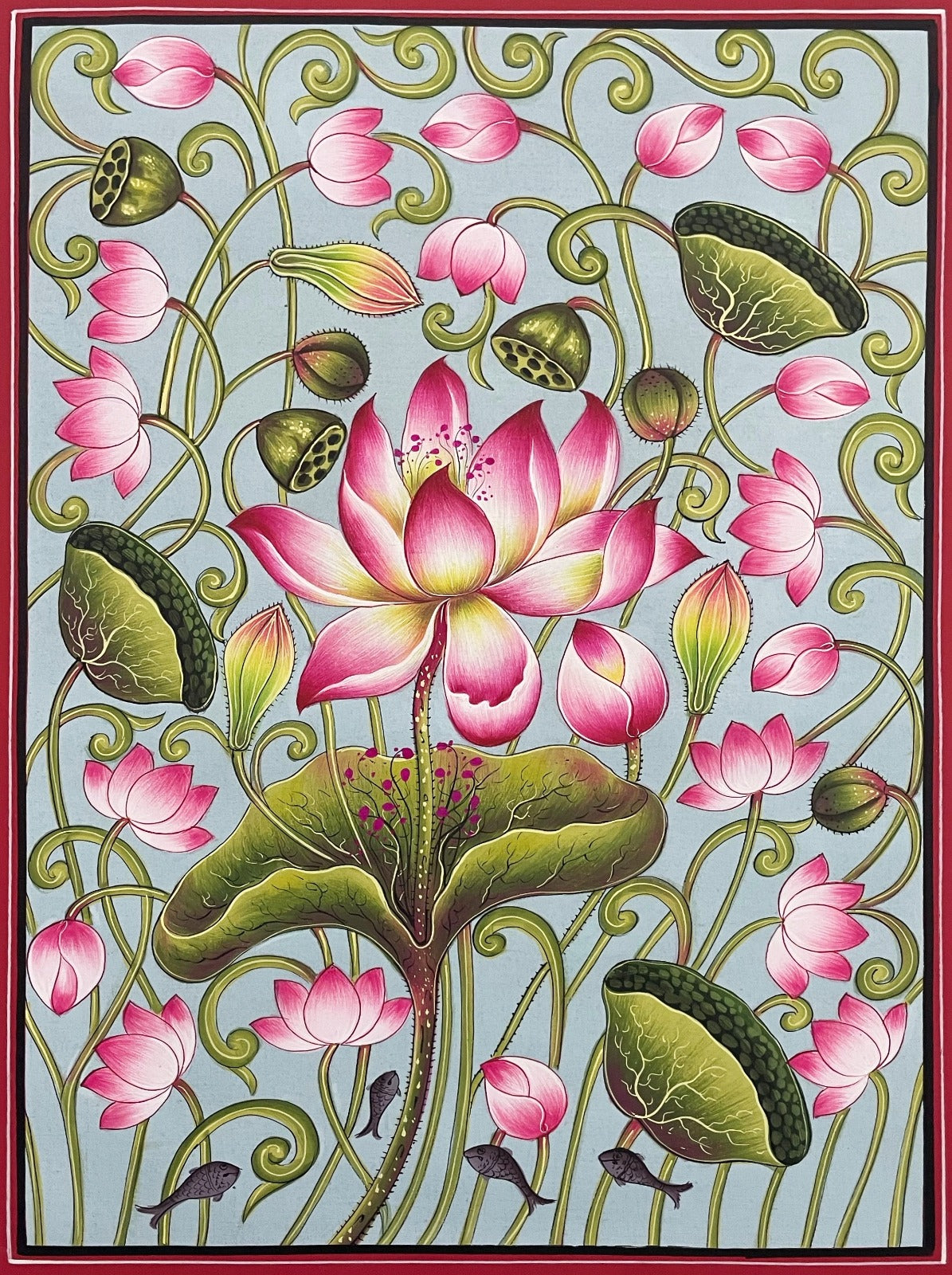 Kamal Talai Pichwai Artwork Flower Hand Made Painting Home Decor