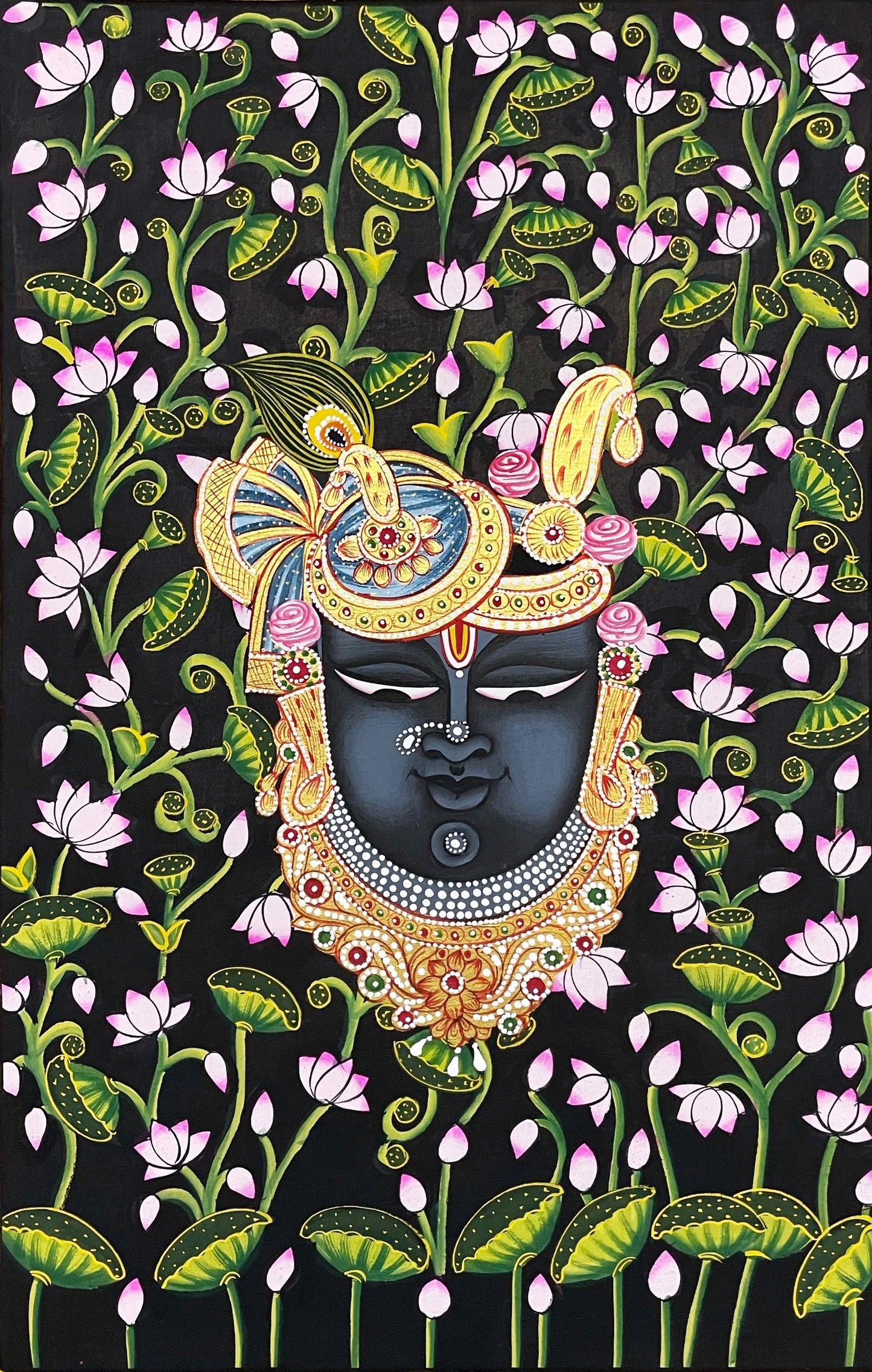 Shree Nath JI Artwork Original Hand Made Painting for Living Room