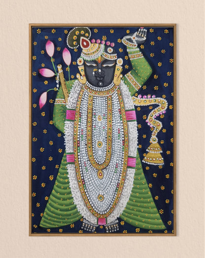 Shree Nath JI Pichwai Handmade Painting Small Art | 9"x7" IN