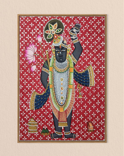 Shree Nath JI Pichwai Hand Printed Small Artwork | 9"x7" IN