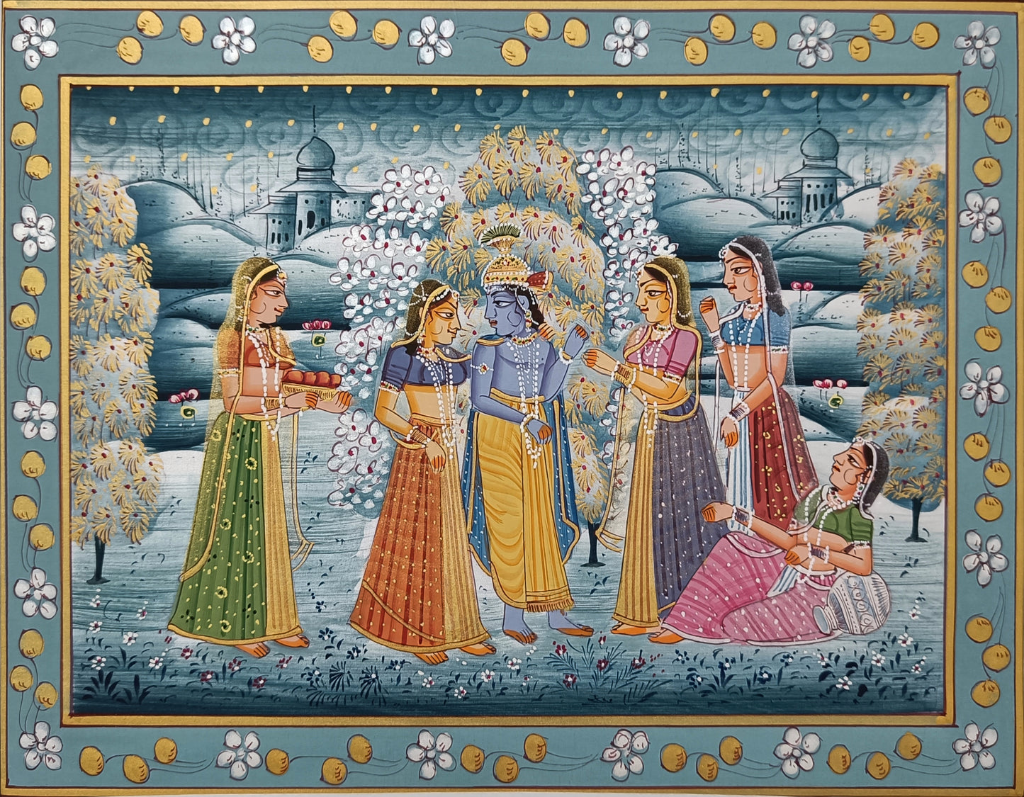 Radha Krishna Artwork Handcrafted Painting Room Decor