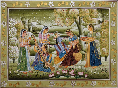 Radha Krishna artwork Hand-Made Painting Room Decor