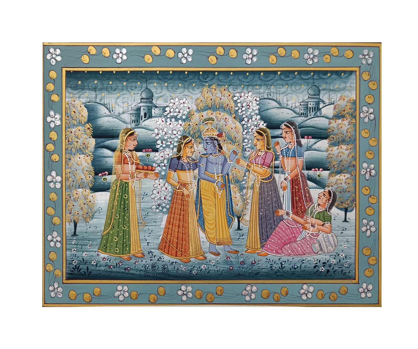 Radha Krishna Artwork Handcrafted Painting Room Decor