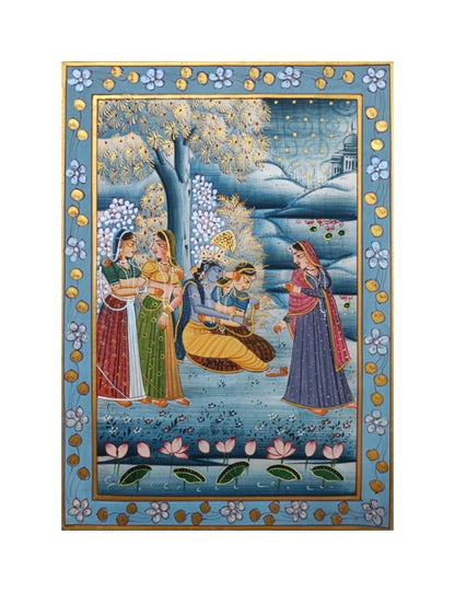 Radha Krishna artwork Hand-Made Painting Home Decor Set of 2