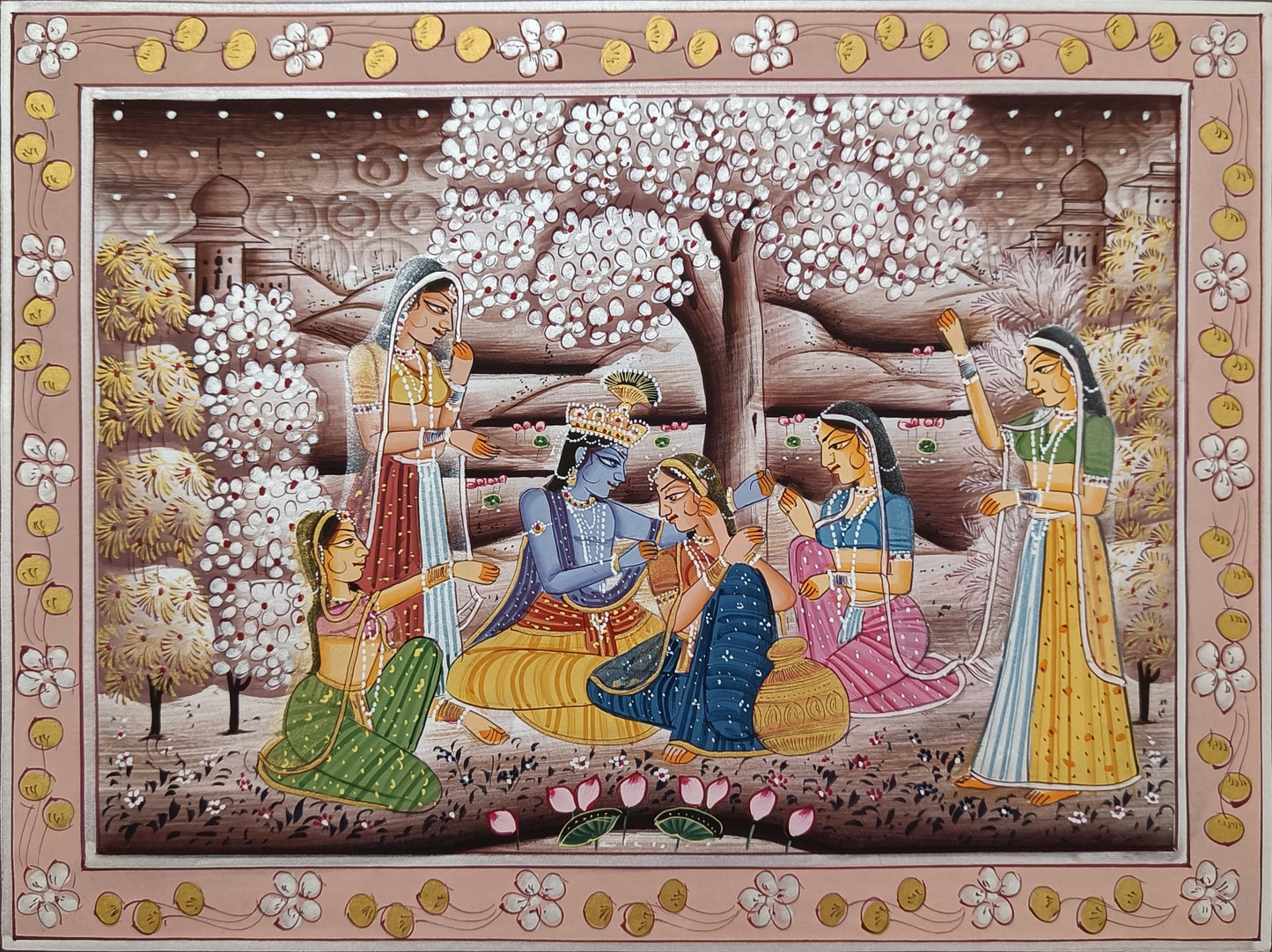 Krishna Radha artwork Hand Made Painting Living Room Decor