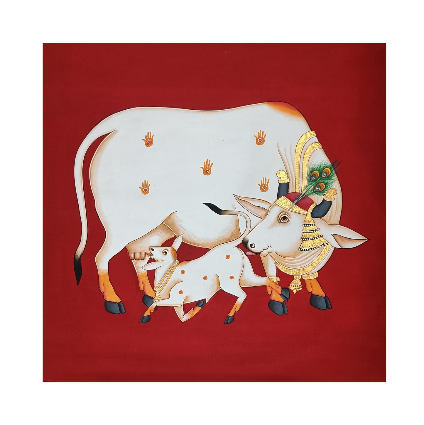 Cow Artwork Pichwai HandMade Painting for Living Room