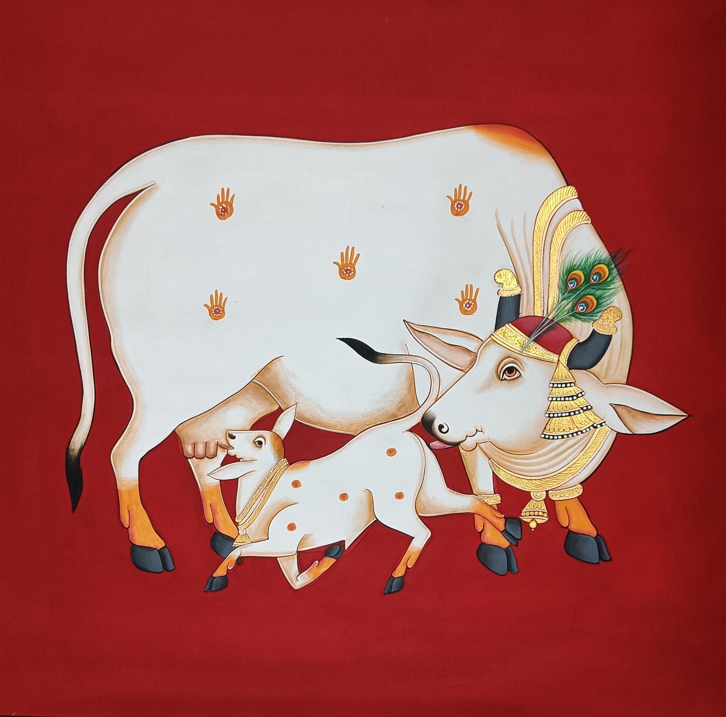 Cow Artwork Pichwai HandMade Painting for Living Room