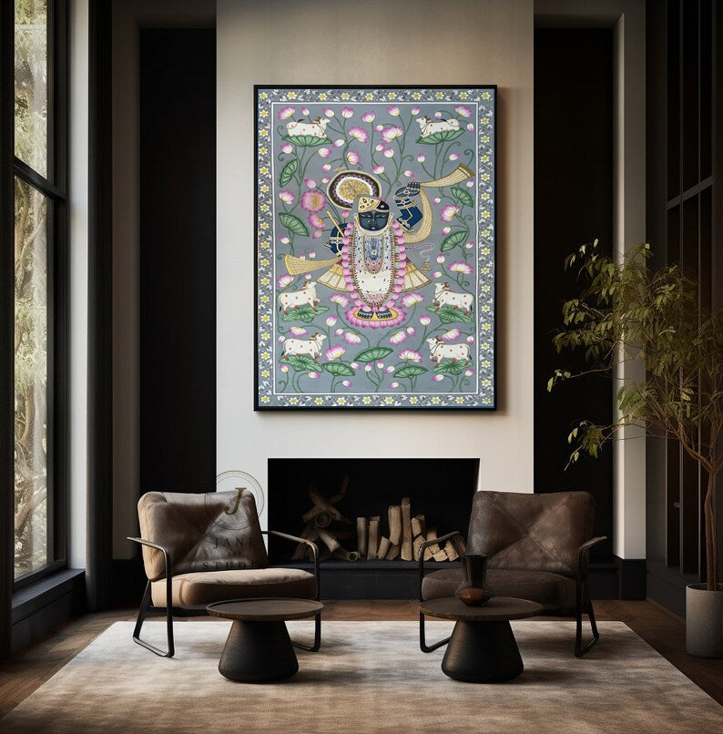 Shrinathji Pichwai Painting Hand-Made Art : Home Decor