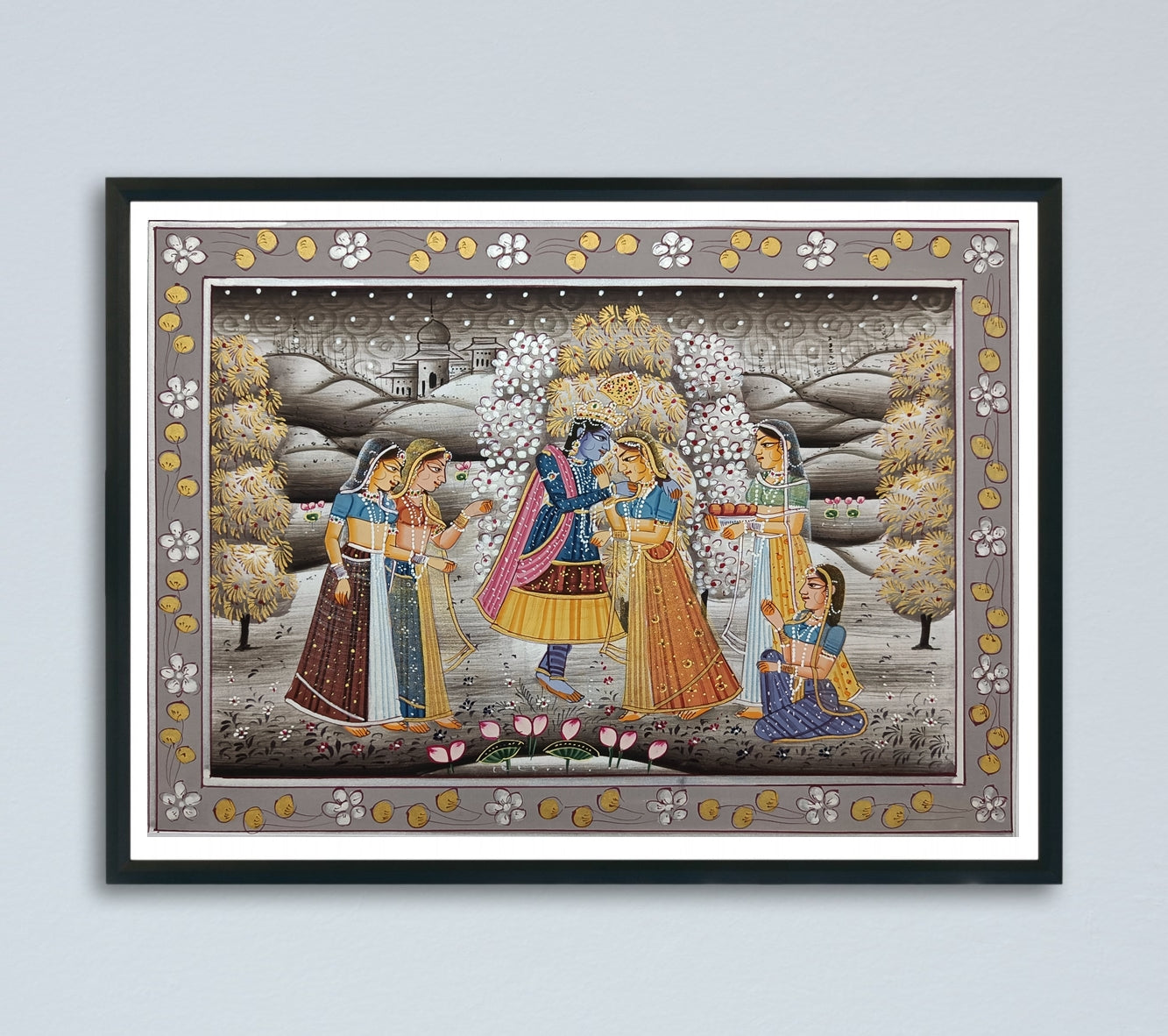 Radha Krishna Artwork Hand Crafted Painting Wall Decor