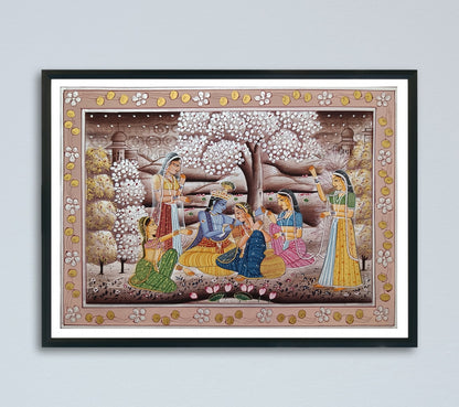 Krishna Radha artwork Hand Made Painting Living Room Decor